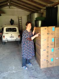 Graziella and the Boxes of Marchi & Volpe with Vine Trees